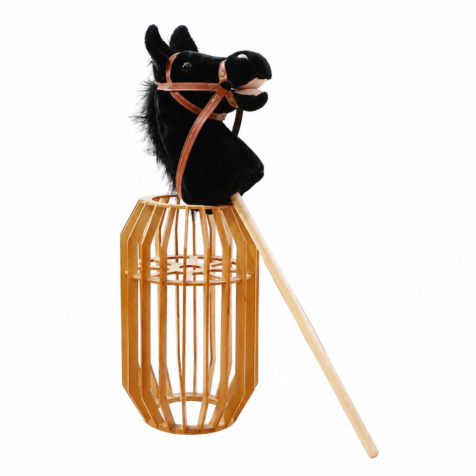 Testa Equina di Peluche con Bastone Musicale Cavalluccio con Bastone Morbido a Spina per Bambini dei Cavalli, Gioco al Chiuso