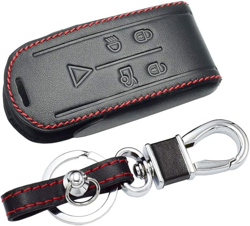 Leather Car Key Cover Case Keychain for Jaguar XK XF XJ8 XK8 XRR 2007-2011 2012 2013