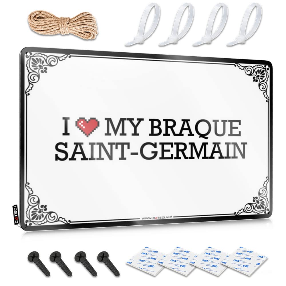 Teen Stuff Hippie Sign - I Love My Braque Saint-germain Rustic Wall Art Decor Easy Hang For Ranch(20X30CM)