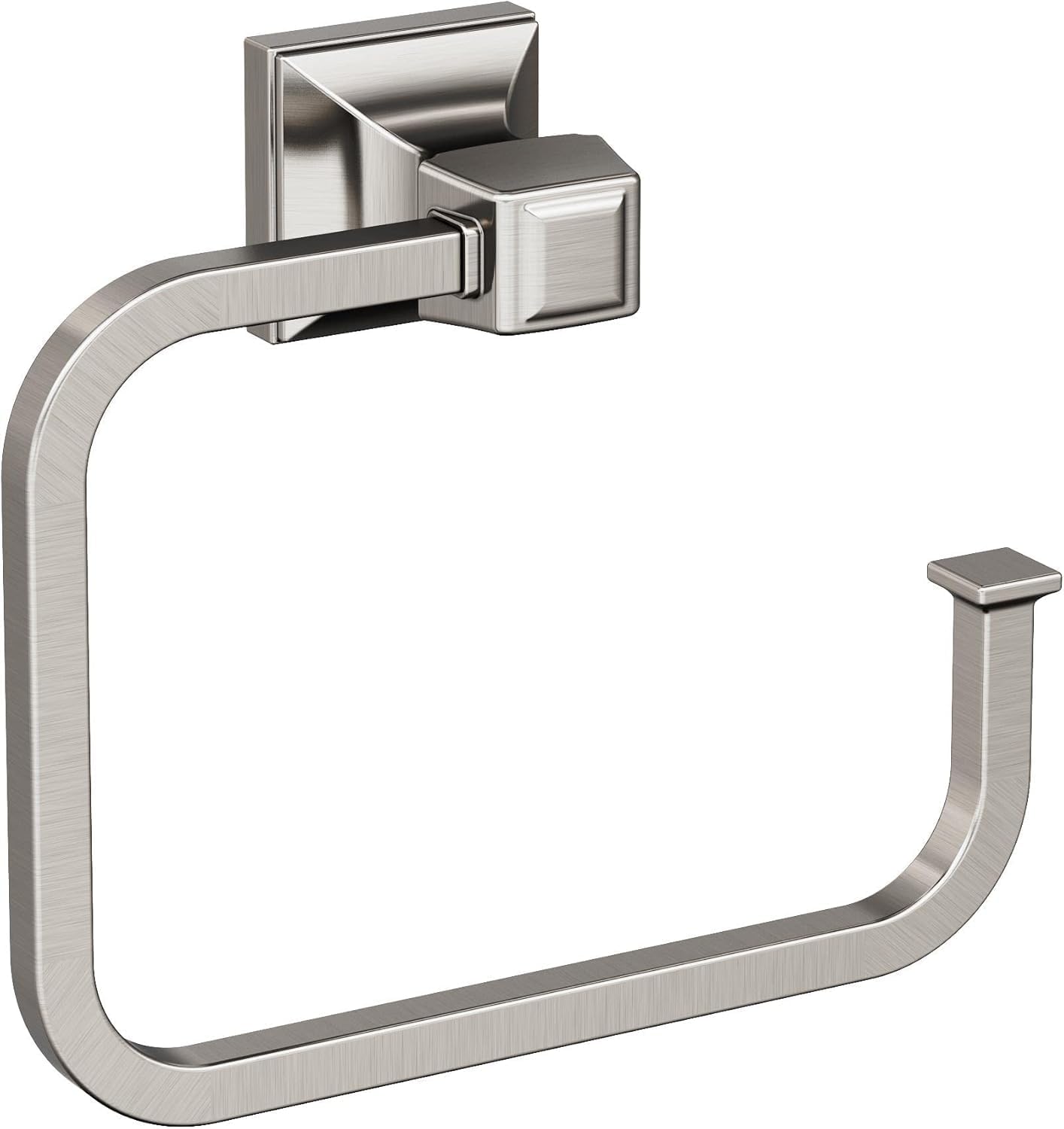 Amerock BH36022G10 | Brushed Nickel Towel Ring | 5-3/4 in (146 mm) Length Towel Holder | Mulholland | Hand Towel Holder for Bathroom Wall | Small Kitchen | Bath Accessories