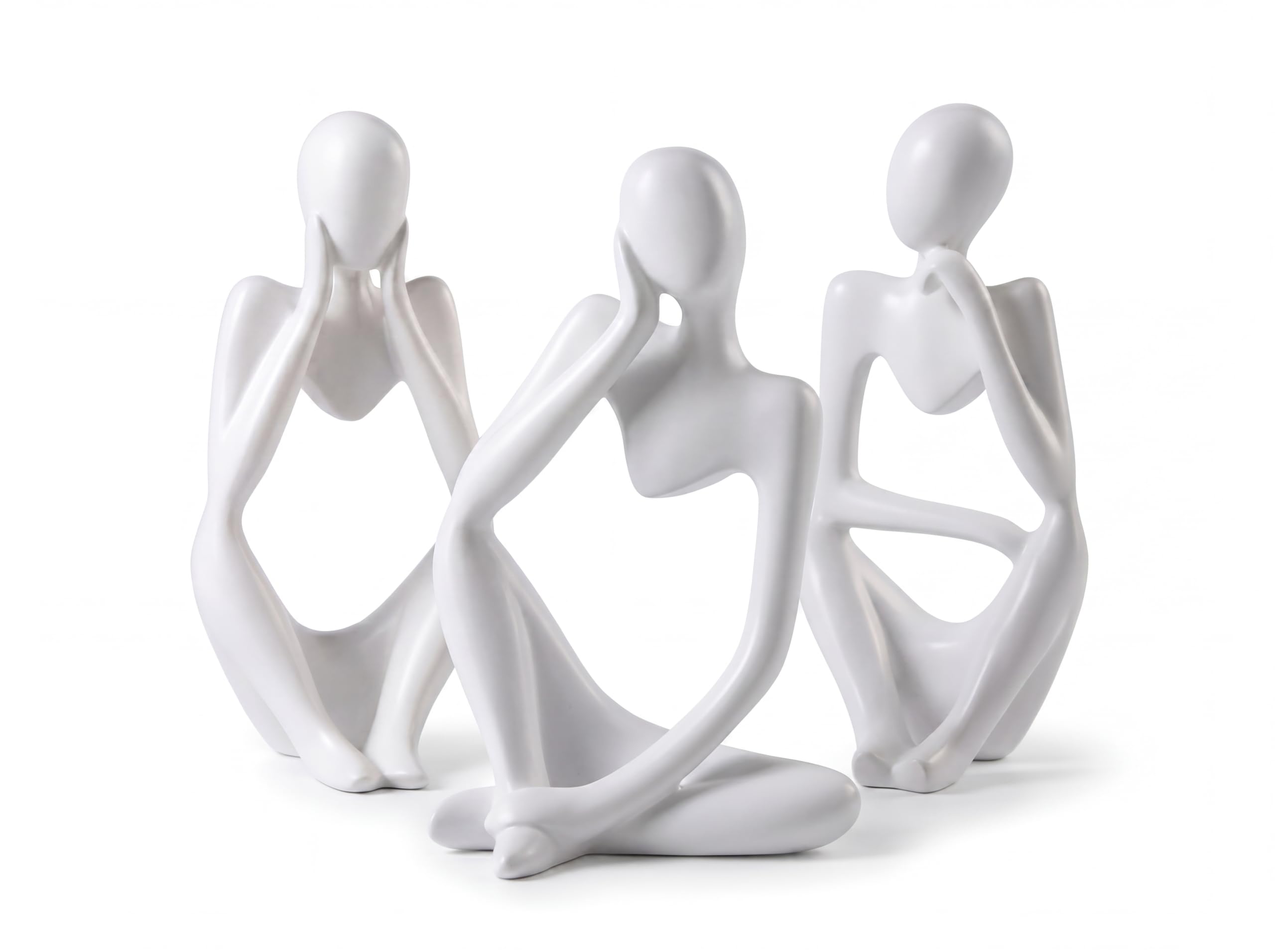 FARAMIR STORE Handcrafted Thinker Statue Set of 3 for Modern Home Decor
