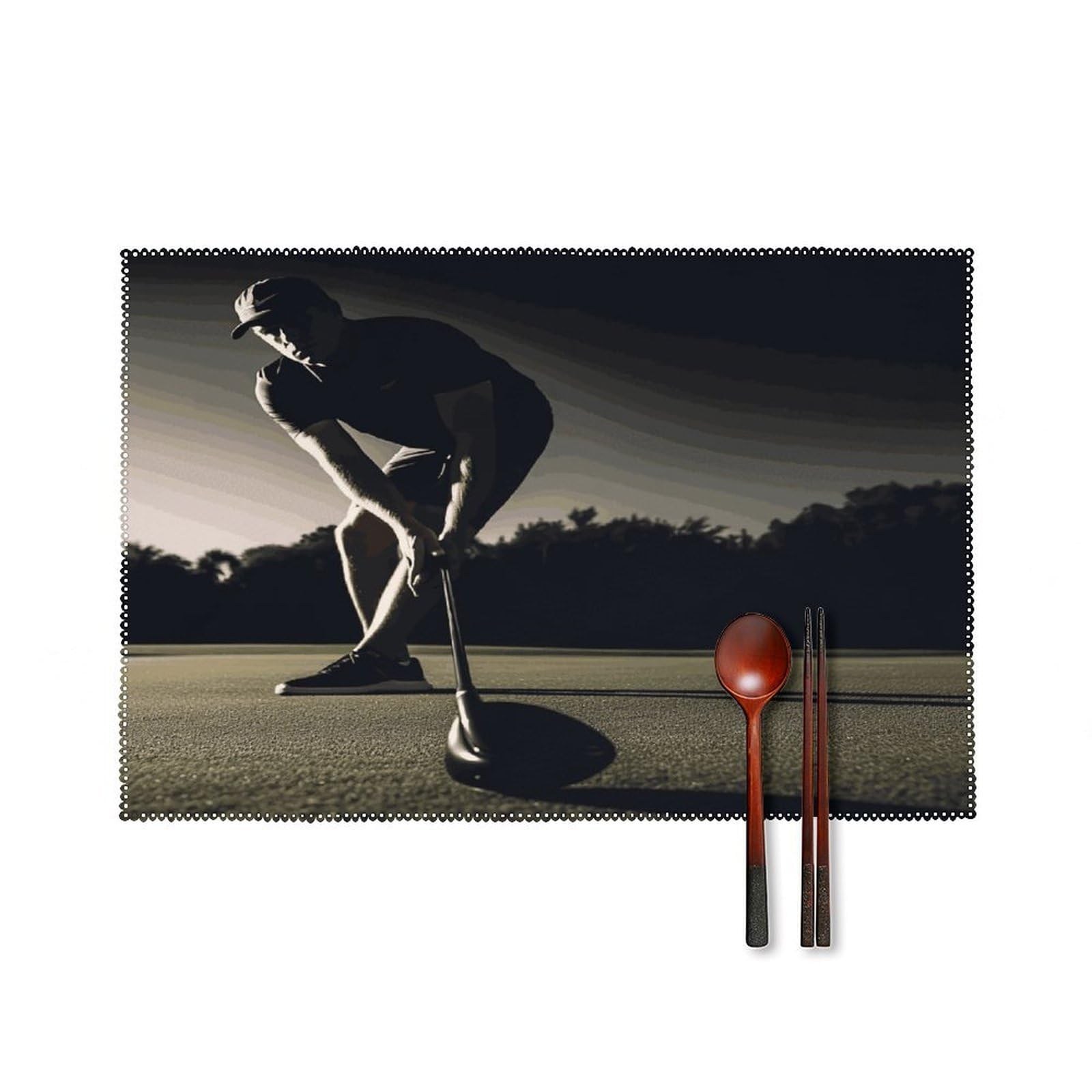 Fekiloot Style Golf Fitness Placemats Set Of 6,Table Mat