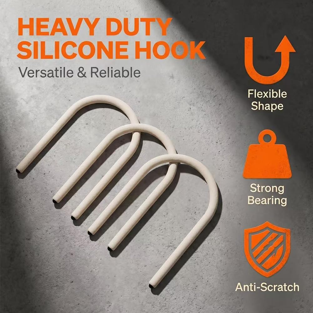 3Pack Heavy Duty Flexible S Hooks for Hanging, Twistable Silicone Gear Ties image 2