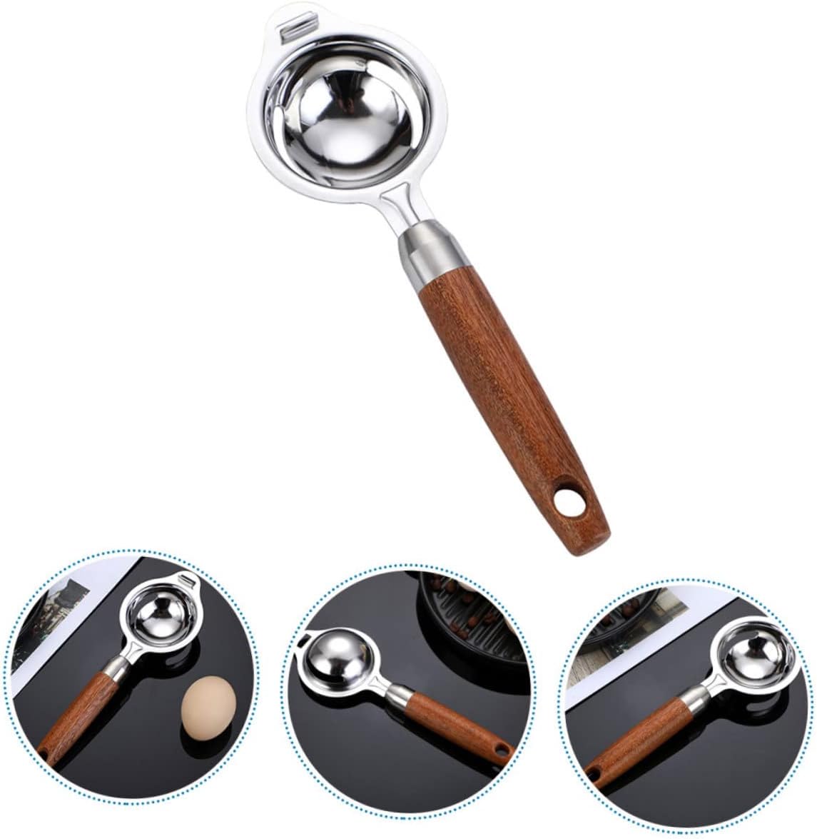 MAGICLULU 3pcs Stainless Steel Egg Yolk Separator White Egg Filter for Cooking Baking Material Easy to Clean Kitchen Tool for Chefs and Home Cooks