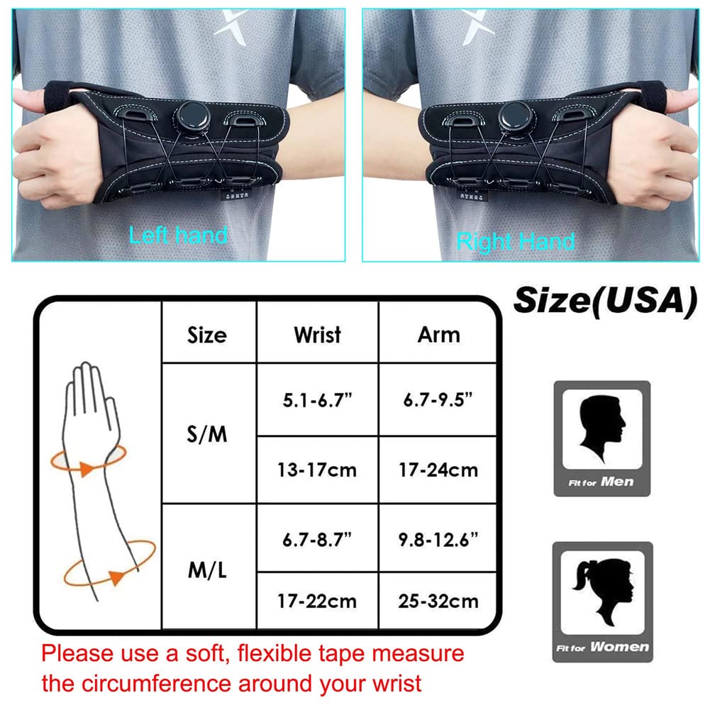 Boa Micro verstellbare Handgelenkstütze/Unterstützung/Bandage für Handgelenkverletzungen, Schmerzen, Karpaltunnel, Sehnenscheidenentzündung und Arthritis.,Right,S