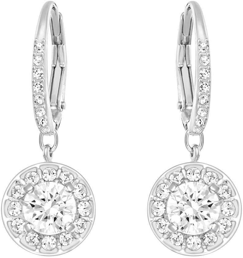 Swarovski Crystal Authentic Attract Rhodium Plated Enchanting and Bedazzling White Light Pierced Earrings