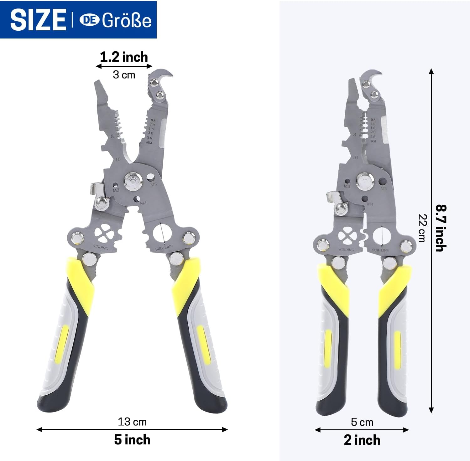 18 in 1 Wire Stripper Foldable, Multipurpose Electrical Wire Stripper and Wire Crimping Tool, Wire Cutter, Wire Crimper, Screw Cutter, Cable Cutter, Wiring Tools and Multi-function Hand Tool