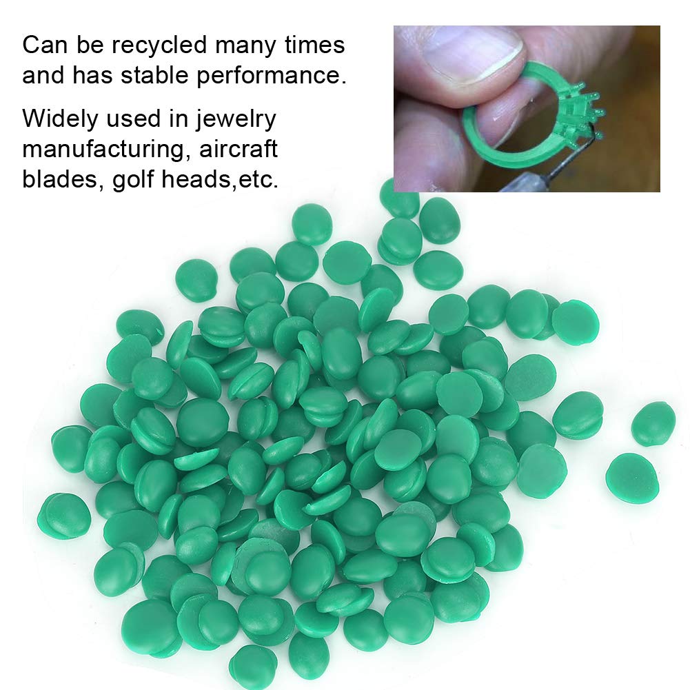Perlina di cera cera per colata di gioielli,perle di cera per colata di gioielli per cera d'iniezione professionale (Verde)