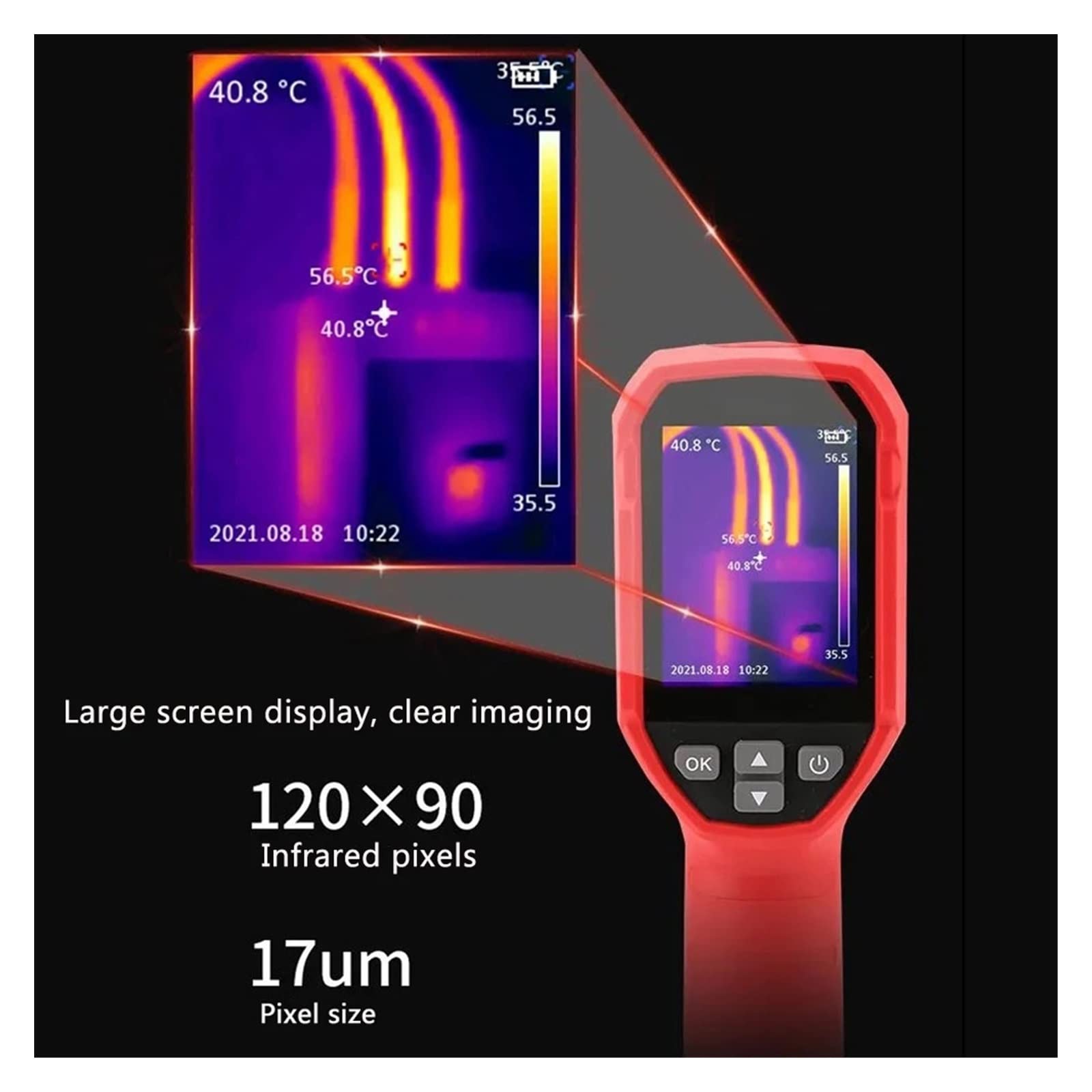 Termocamera, Termocamera a infrarossi Circuito PCB Prove industriali Riscaldamento a pavimento su tubi Telecamera termica