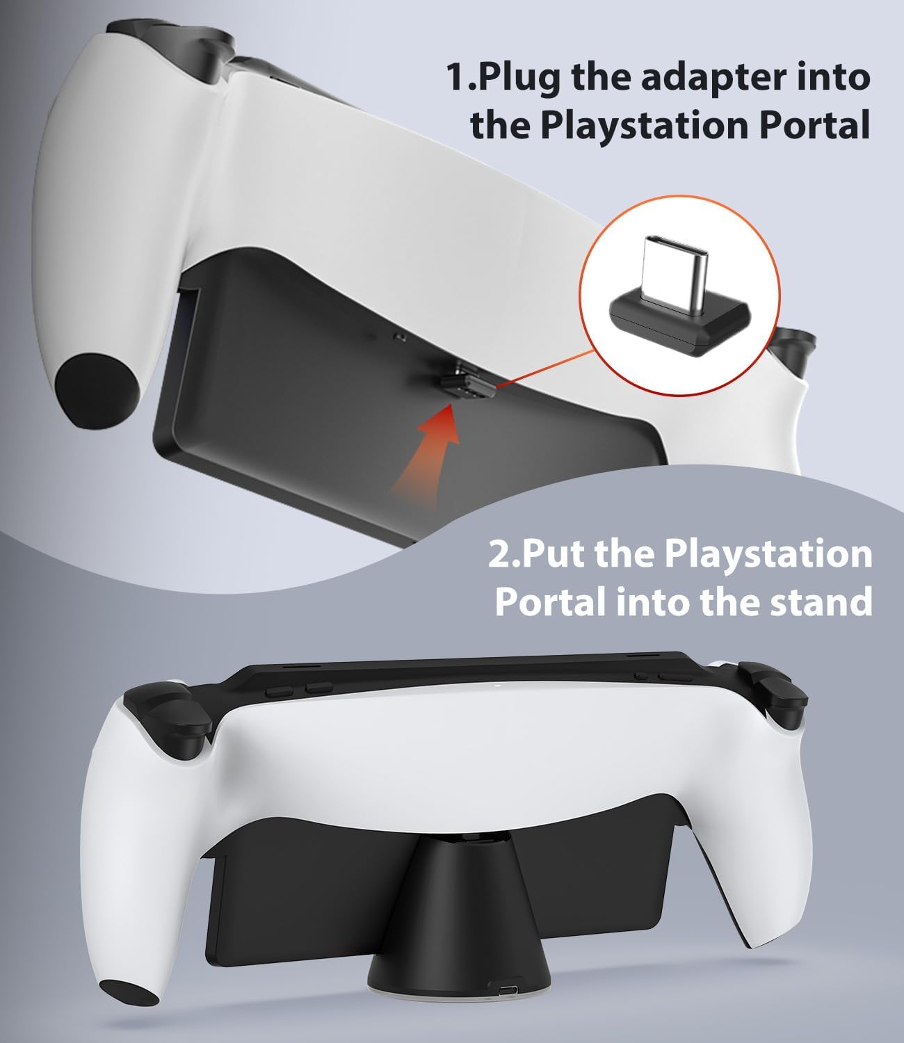 Tragbare Portal Remote Player Spielkonsolen-Ladestation Mit Typ-C-Adapter und Umgebungslicht