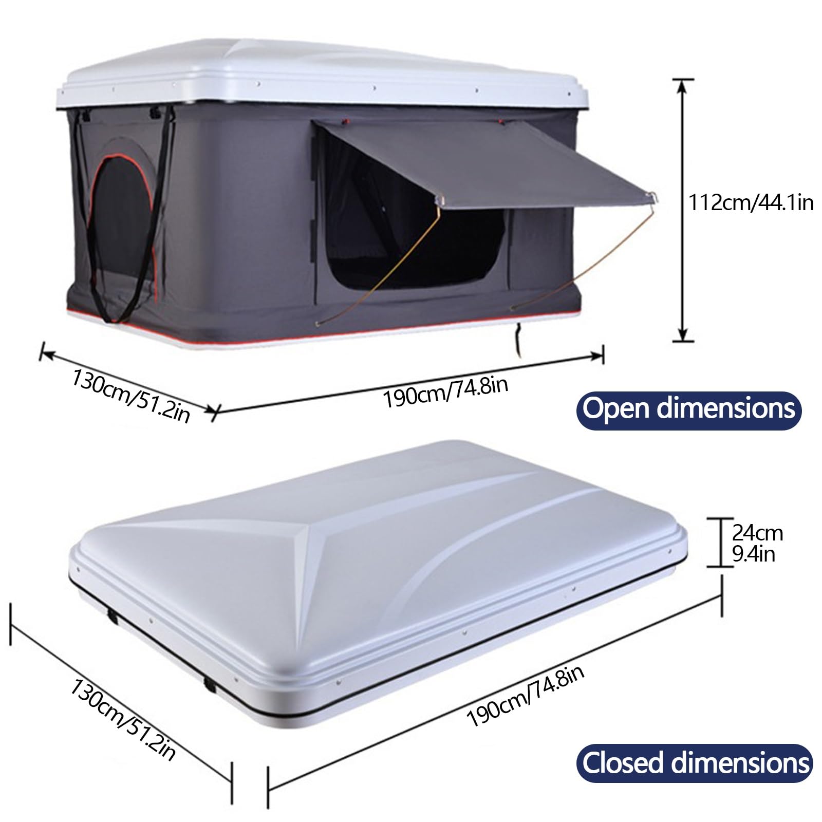 Tenda Da Tetto Rigida, Tenda Da Auto Ventilata Per Campeggio Da 1-3 Persone, Design Idraulico, Vista Spettacolare, Per Camion, SUV, Furgoni E Roulotte