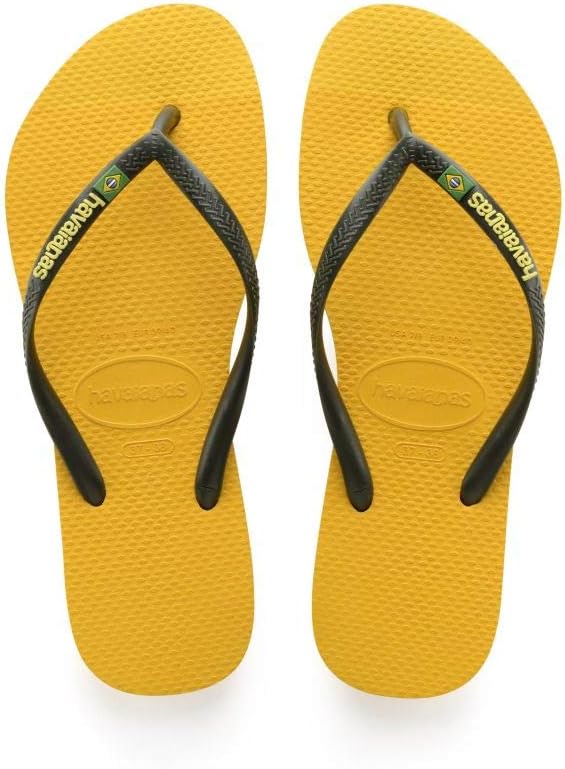 Havaianas - Slim Brasil Logo, Bequeme, Robuste und Leichte Badelatschen für Frauen, Hommage an Brasilien, Flagge auf Riemen und Sohlen