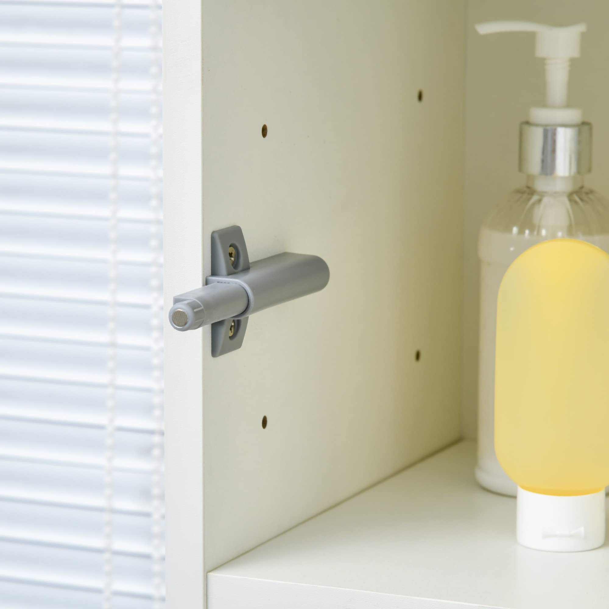 kleankin Armario Alto de Baño 1 Cajón Moderno 30x28x170 cm Blanco Brillo | 5 Estantes Abiertos, Columna Auxiliar de Baño,para Salón Aseo Dormitorio