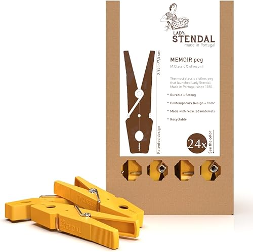 Classic Clothespins - Juego de 24 pinzas para la ropa, hechas en Portugal, hechas en Portugal, materiales ecológicos, fabricadas con materiales