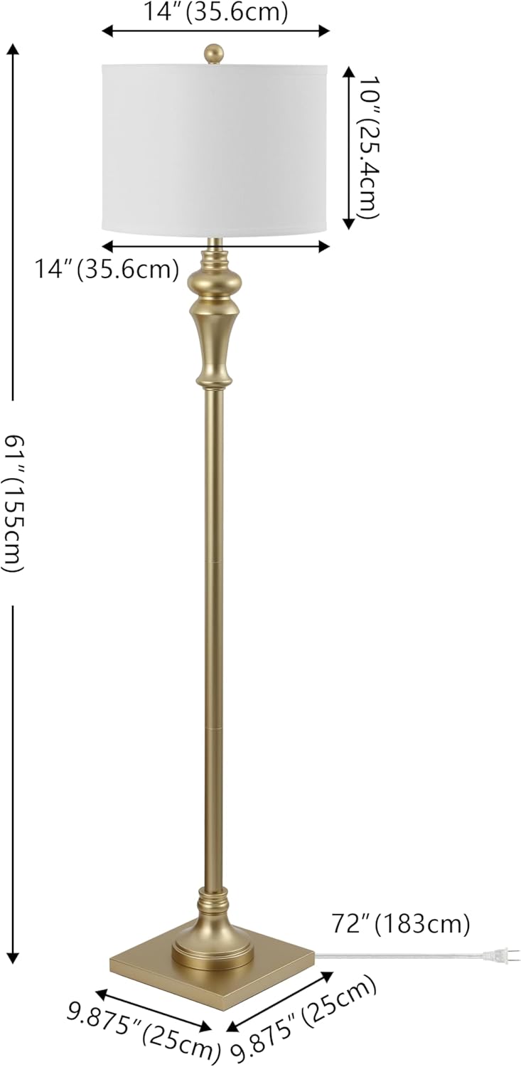 SAFAVIEH Lighting Collection Norla Gold Farmhouse 61-inch Standing Floor Lamp (LED Bulb Included)