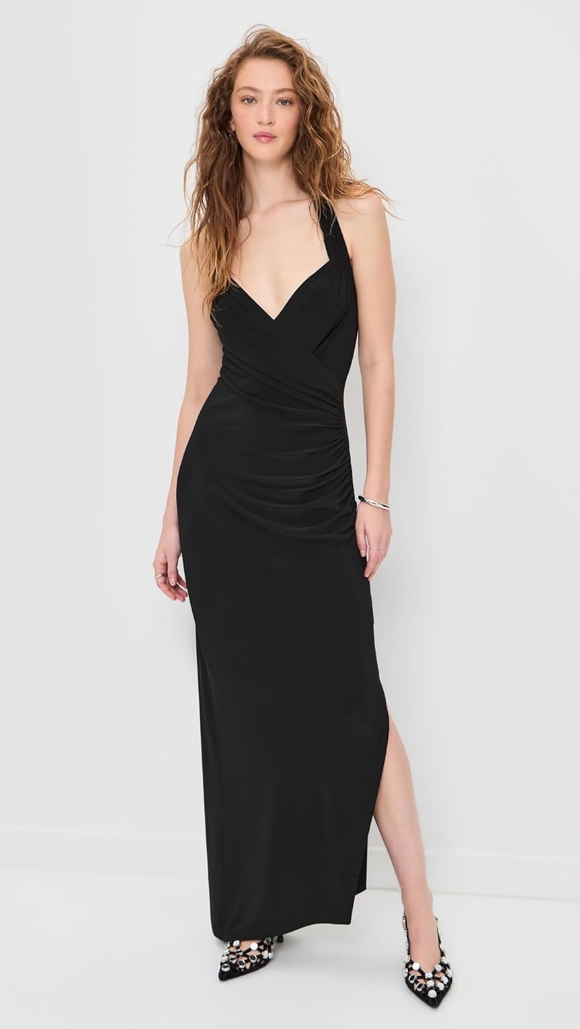 Norma Kamali Women's Halter Sweetheart Side Drape Gown - Image 2