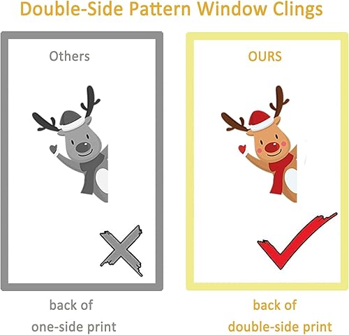 Miniatura 4 de Adhesivos de Navidad para ventana, 248 piezas de decoraciones de Navidad, calcomanías de Navidad para vidrio, copos de nieve de vacaciones,
