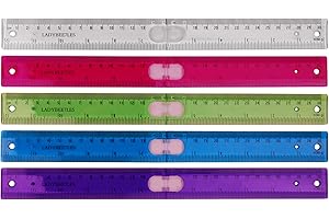 12" Compact Ruler Pack - Multipurpose for Quick Measuring, Sturdy Ruler for...