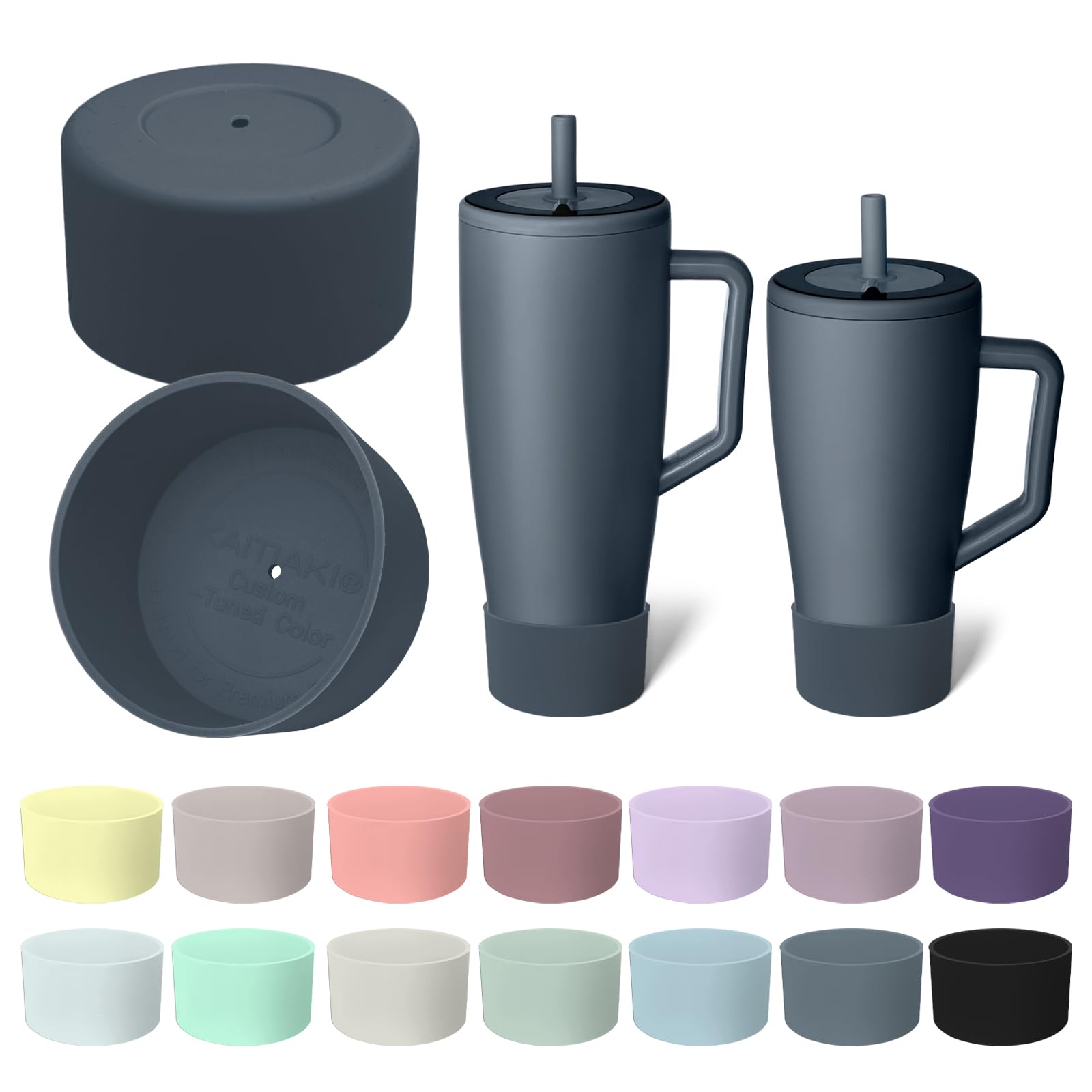 Kaitiaki 2Pcs Silicone Boot Compatible with Brumate Era 40 oz 30 oz Tumbler, Anti-Slip Bottom Sleeve Cover Bumper, Protective Water Bottles