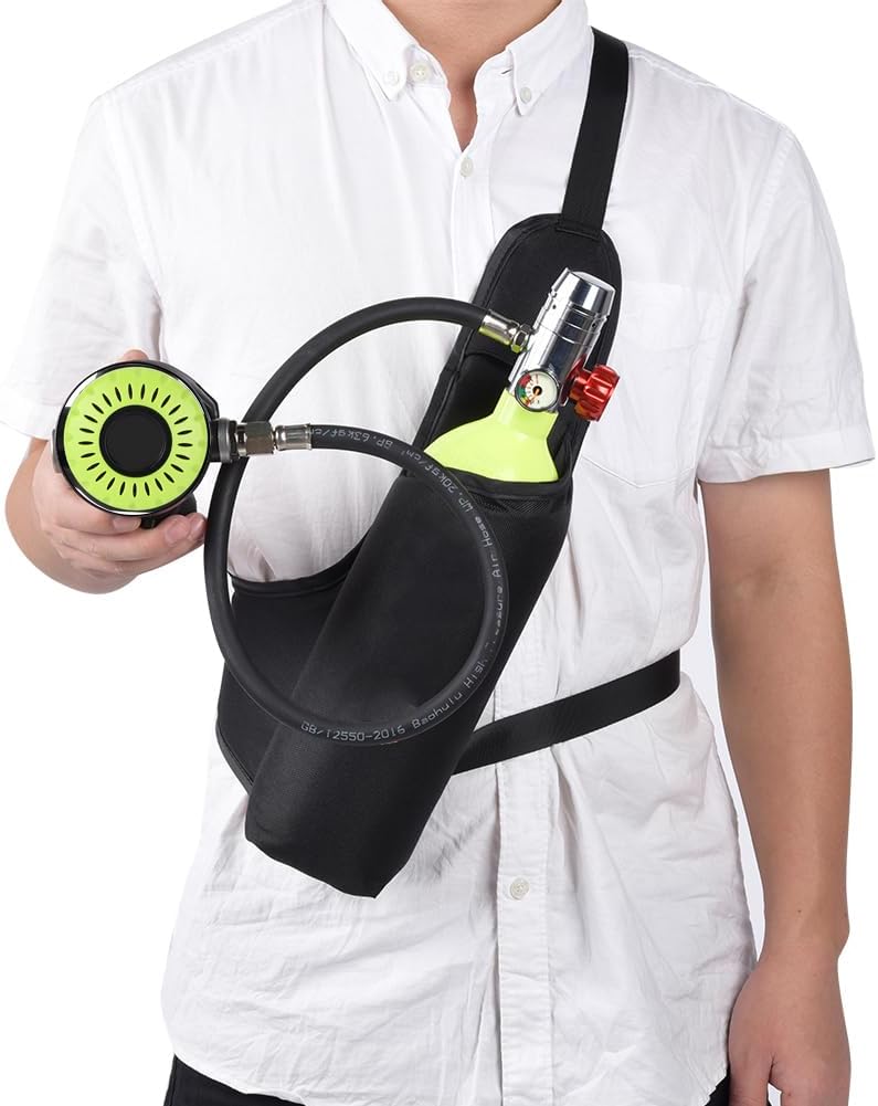 Scuba Tank Diving Gear for Diver, Mini Scuba Tank 1L Support About 15 Minutes Underwater Breathing, Diving Tank, 1L Mini Scuba Tank Oxygen Cylinder
