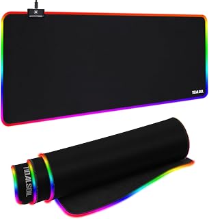 TIDALSOIL RGB Gaming Mouse Pad 31.5x11.8 Extended LED Desk Mat with 12 Modes