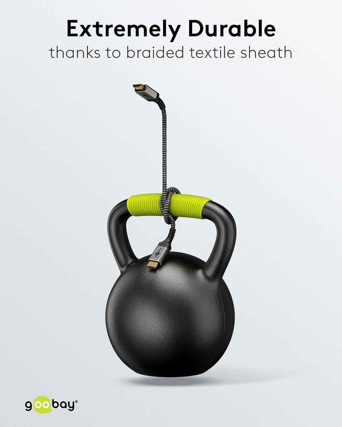 goobay 65263 HDMI Cable 2.1 Ultra High Speed / UHD resolutions up to 8K @ 60 and 4K @ 120 Hz / HDMI Extension Cable for PS5, Xbox, Apple TV 4k / Gold Plugs Prevent Corrosion / Grey / 5m