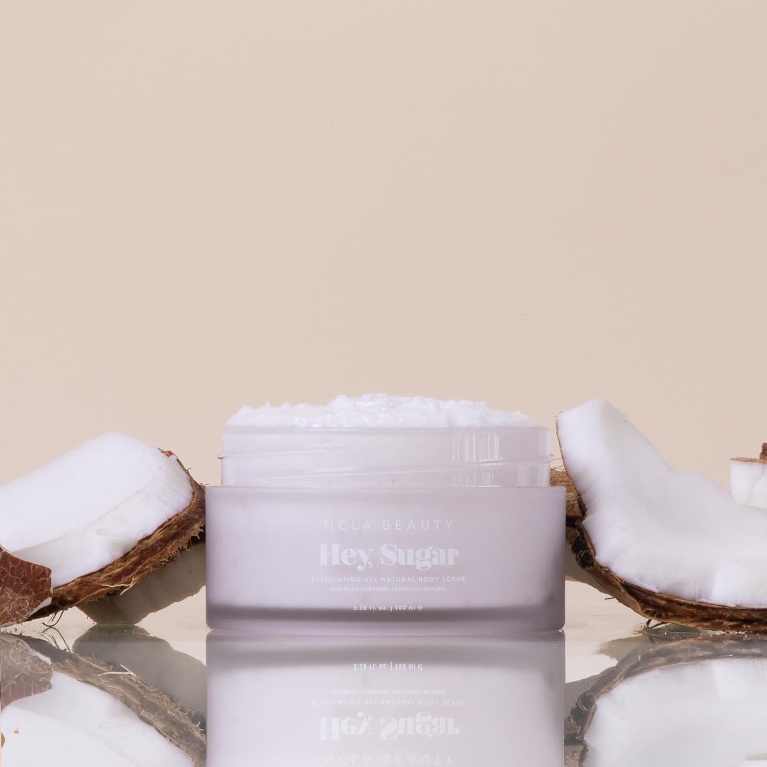 NCLA Beauty Hey Sugar All Natural Body Scrub - Moisturizing, Exfoliating Sugar Scrub - Shea, Cocoa, and Mango Butters - Coconut Vanilla - 3.38 oz - Image 2