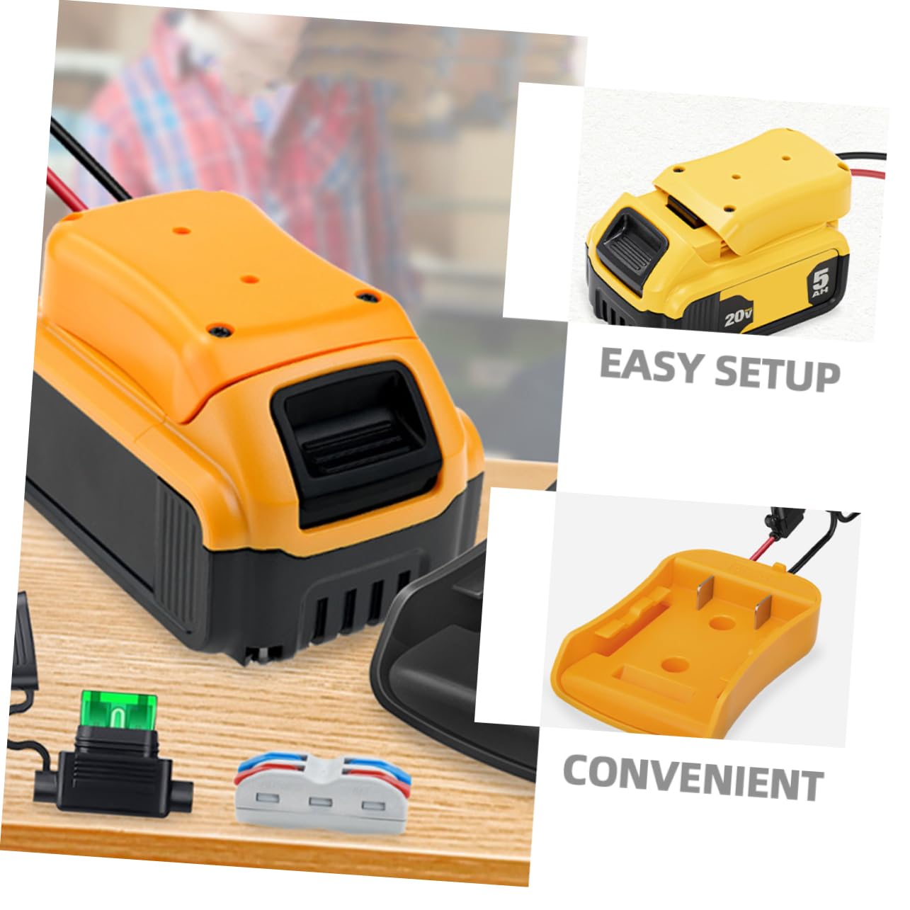 Mipcase 4 Pezzi adattatore batteria convertitore caricabatterie alimentazione a batteria adattatore fai da te adattatori adattatore multifunzionale connettore addominali