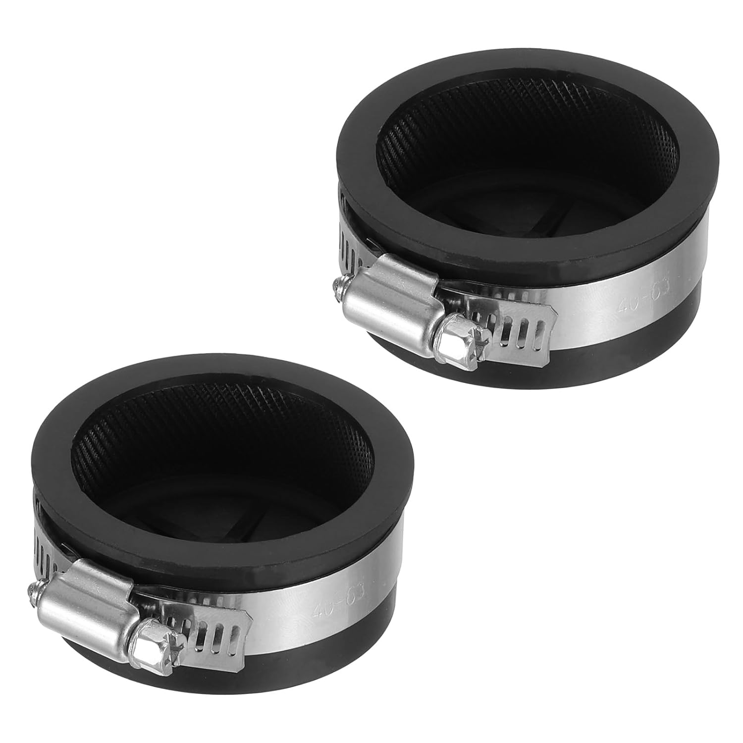 PATIKIL 2 Inch PVC Pipe Cap, 2 Pcs Steel Mechanical Test Plug with Stainless Steel Clamps Sewer Cleanout Cover Durable Sewer Pipe Plug Fit for Most Pipes Sink Pools, Black