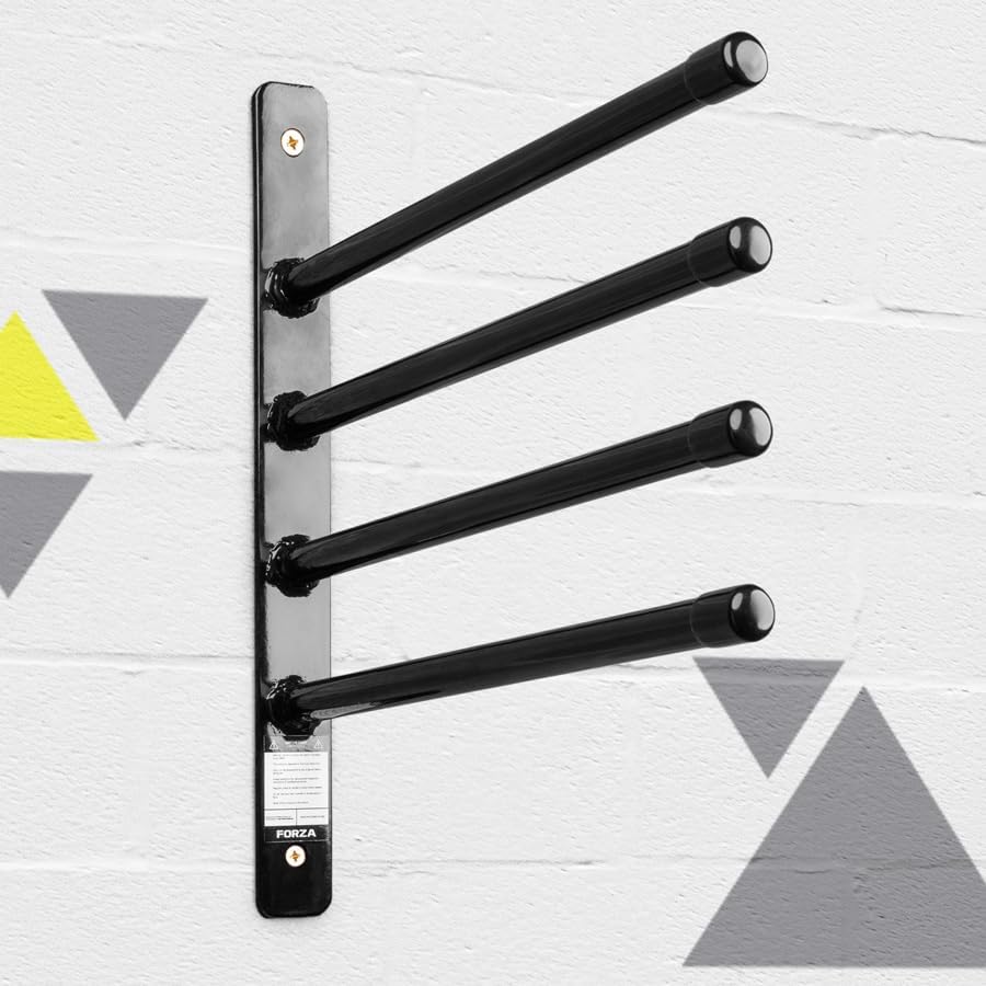 FORZA Wall-Mounted Hula Hoop Rack – Heavy-Duty 4-Bar Steel Storage for Gyms, Schools & Training Spaces