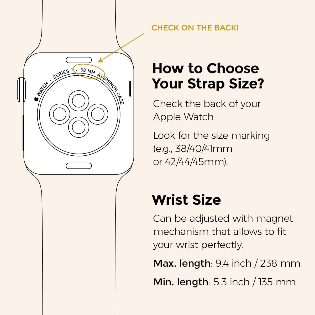 My Pretty Strap - Compatible Apple Watch Band Strap, Stainless Steel Fashion iWatch Replacement Strap- Easy Resizing, No Tool Needed, Fits Most Wrists- Series 1-11, SE and Ultra