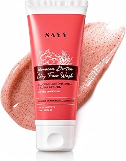 SAYY Moroccan De-Tan Clay Face Wash, Tan Removal, Deep Cleansing and Skin Brightening, with Aloe Vera Extract, for All Ski... Price In India