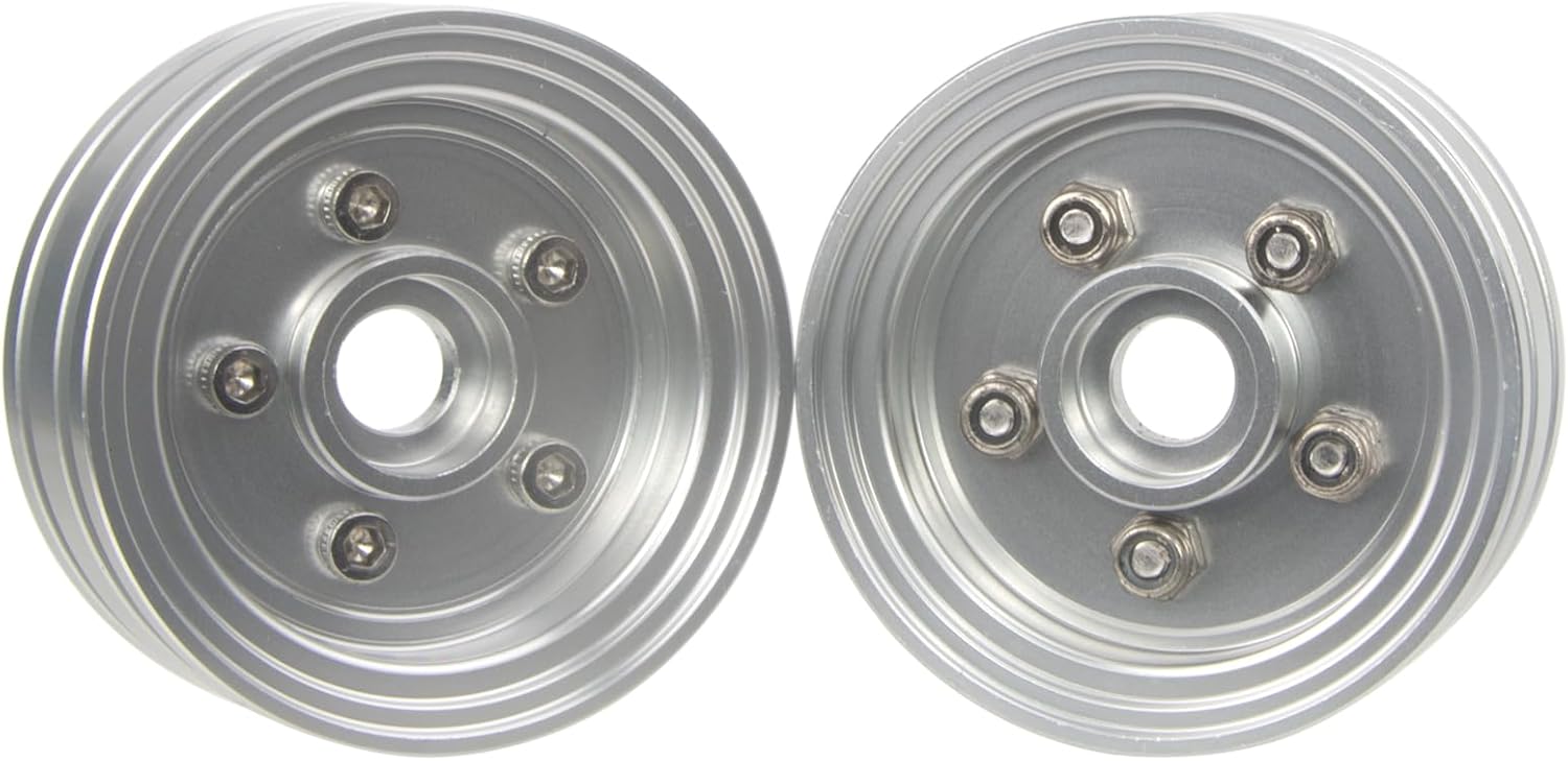 RC Car Aluminum Wheel Rim Hubs for Tamiya Grasshopper/Hornet/Mighty Frog/Super Champ/Fighting Buggy Upgrade (Silver)