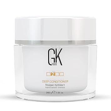 GK HAIR Global Keratin Deep Conditioner Masque (7.05 Fl Oz/200 g) Intense Hydrating Repair Treatment Mask for Dry Damaged Color Treated Frizzy Hair Restoration Formula with JOJOBA Seed Oils