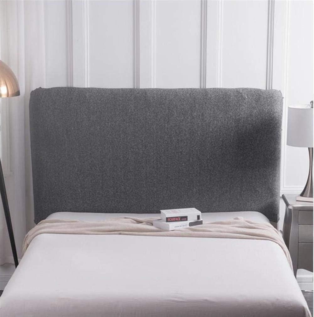 WOMACO Bed Headboard Slipcover Protector Stretch Solid Color Dustproof Cover - Dark Gray-1, Queen