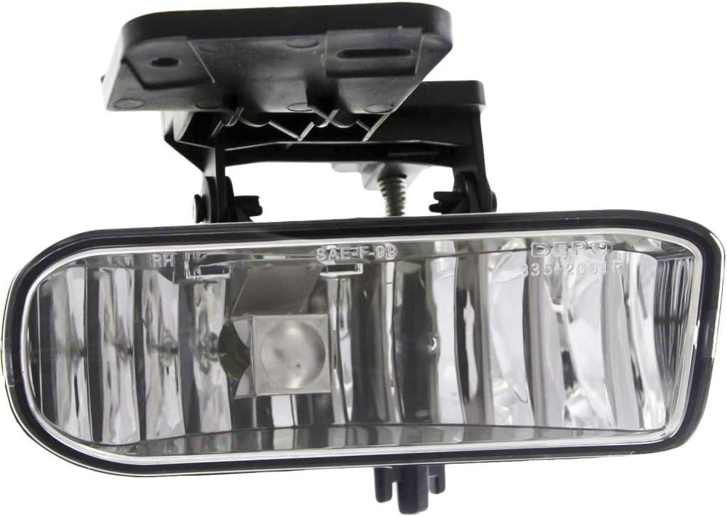 CarLights360 For 1999-2002 GMC Sierra 1500 Fog Light Driver and Passenger Side Pair w/Bulbs DOT Certified Replacement For GM2592110, GM2593110 | 10385054, 10385055