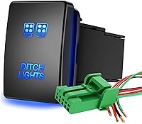 Vista 17 de Nilight Luces de punto Interruptor de botón pulsador 12V ON OFF con kit de cable conector 1.28" x 0.87" Repuesto para Toyota Sequoia Highlander