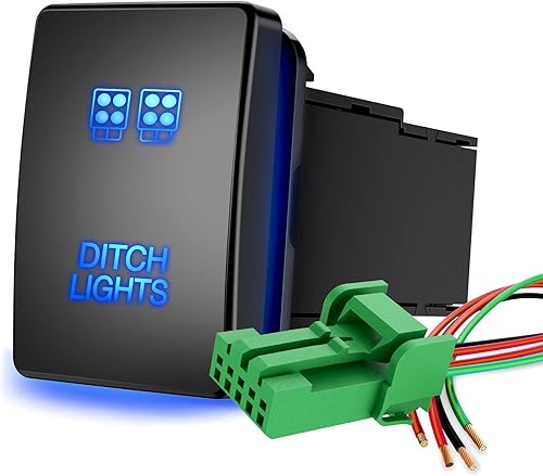 Miniatura 84 de Nilight Interruptor de botón de encendido y apagado de 12 V con kit de cable conector, 1.28 x 0.87 pulgadas, repuesto para Toyota Sequoia Highlander