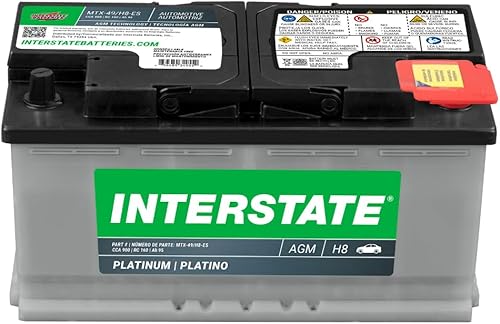 Interstate Batteries Batería automotriz de 12 V 95 Ah (tamaño del grupo H8, 49) 900CCA SLI AGM Batería de repuesto para automóviles, SUV, sedanes,