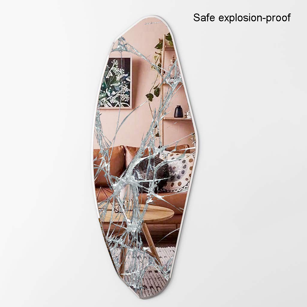Specchio Espejo de tocador de pared, espejo de baño irregular para el hogar, decoración de pared, espejo de maquillaje/baño, espejo decorativo para sala de estar, dormitorio y entrada, HD a prueb