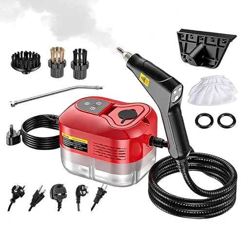 SAKER Handheld Steam Cleaner - 2500W High Temperature Pressurized Steamer with 6 Adjustable Levels, Portable Multi-Surface Steam Cleaning Machine for Kitchen, Bathroom, Furniture & Windows (Red)