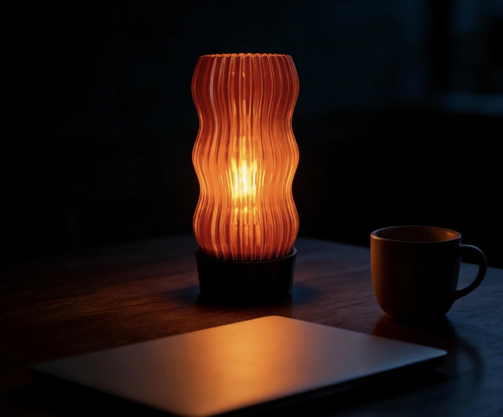 Amazon.com: Wavy x Amber Table lamp_3D Printed with 99% Recycled