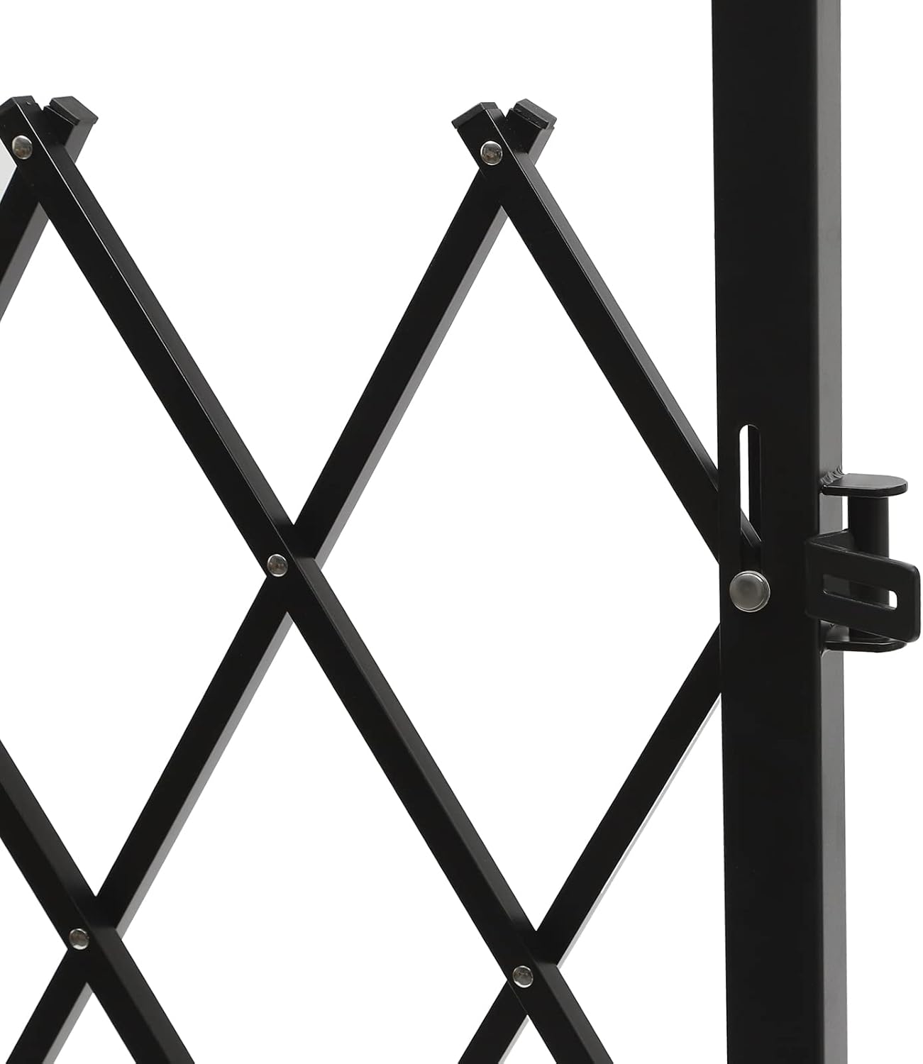 Single Folding Security Gate, Security Door Gate Wall Mounted Scissor Gate Iron&Aluminum Alloy Accordion Security Gate 360° Rolling Barricade Gate Flexible Expanding Security Gate (4.27' H x 36.6" W)