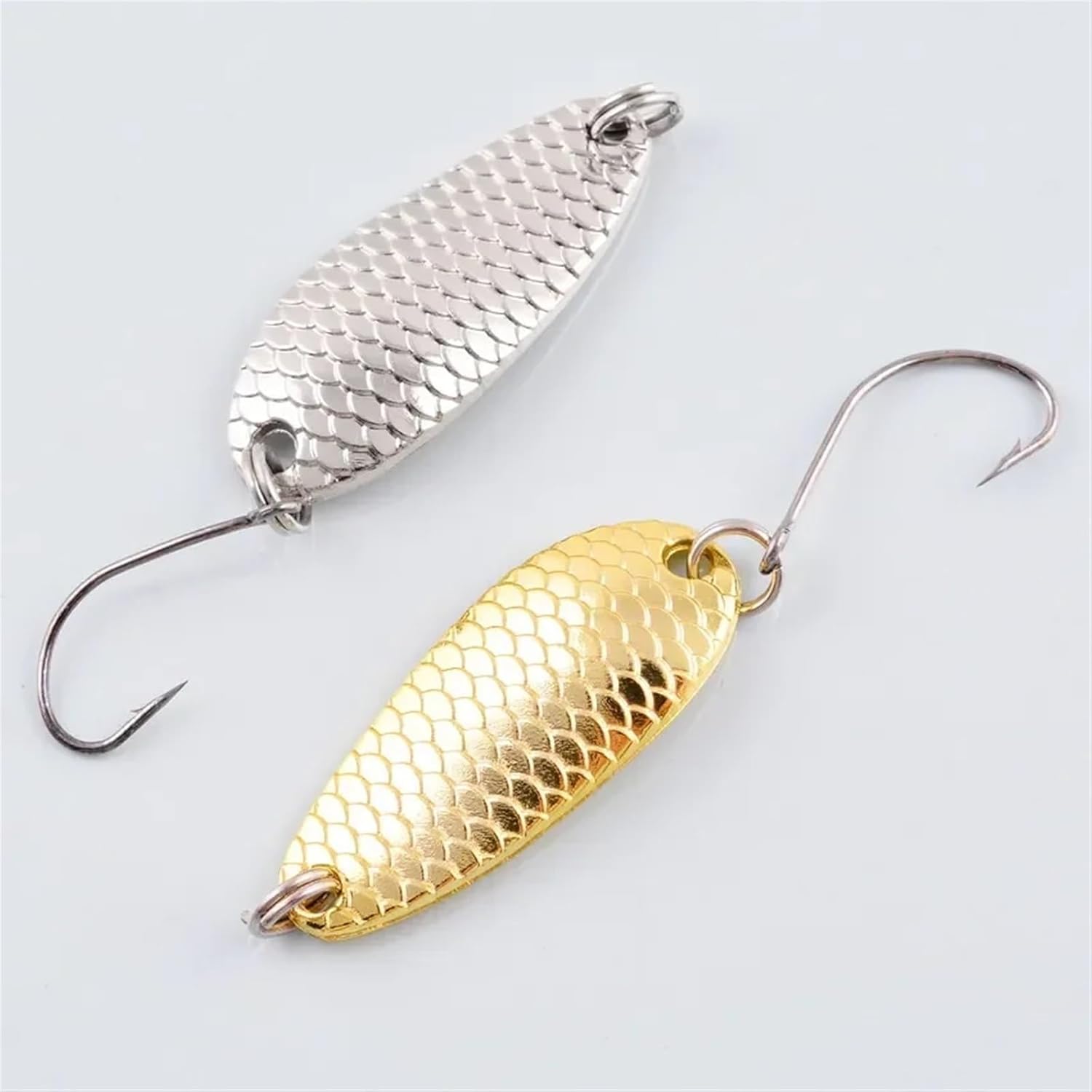 1.5g/2.5g/3.5g/5g Fishing Lures Tackle Metal Spoon Lure Hard Bait Sequins Lure Freshwater Saltwater Wobblers Spinner Spoons (Size : 2.5G-2.5CM)