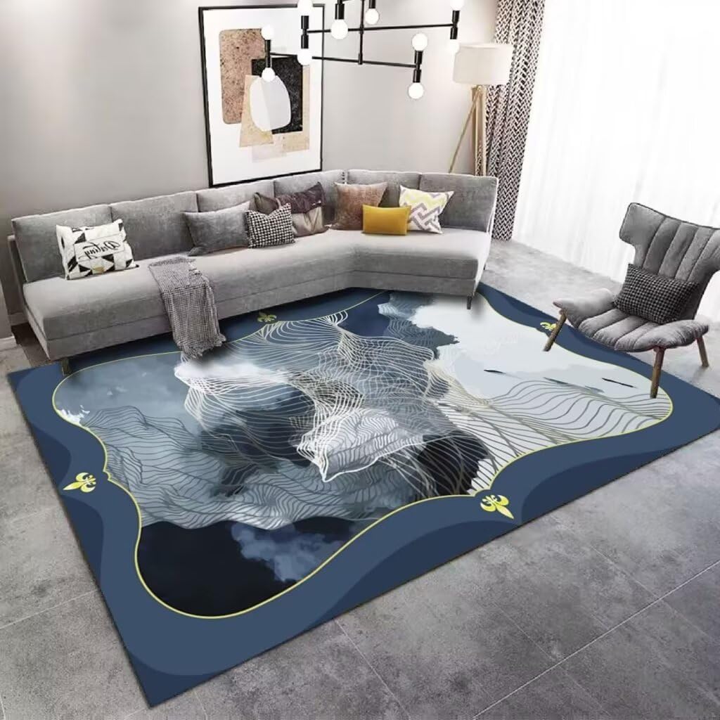 Tapis de cuisine antidérapant lavable bleu 200x250 tapis grand format