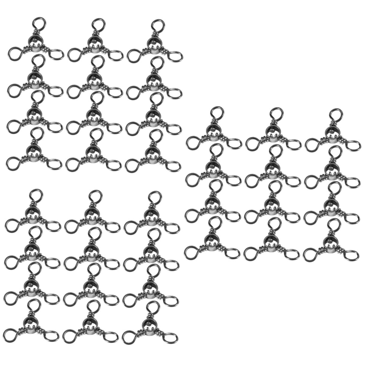 3 Ensembles Émerillons À Trois Voies Connecteurs De Inoxydable pour Équipement De Accessoires De Tackle pour Enchevêtrements 50 Pièces * 3