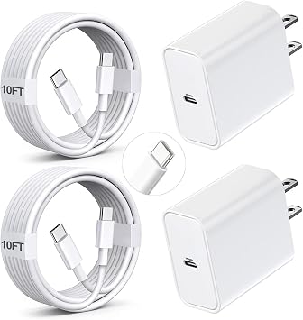 [Apple MFi Certified] iPad Charger Fast Charging,2Pack 40W USB C Charger Block&10FT USB C Charging Cable Cord for Apple iPad Pro 13/12.9/11(2018-2026),iPad 11,iPad Air M4/M3/M2/5/4,Mini 6/7,iPhone 17