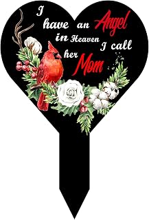 Queekay Cemetery Decorations for Grave Cross Grave Markers for Cemetery Decoration Memorial Gift Memorial Stakes I Have an Angle in Heaven Sympathy Stakes for Garden(Mom)