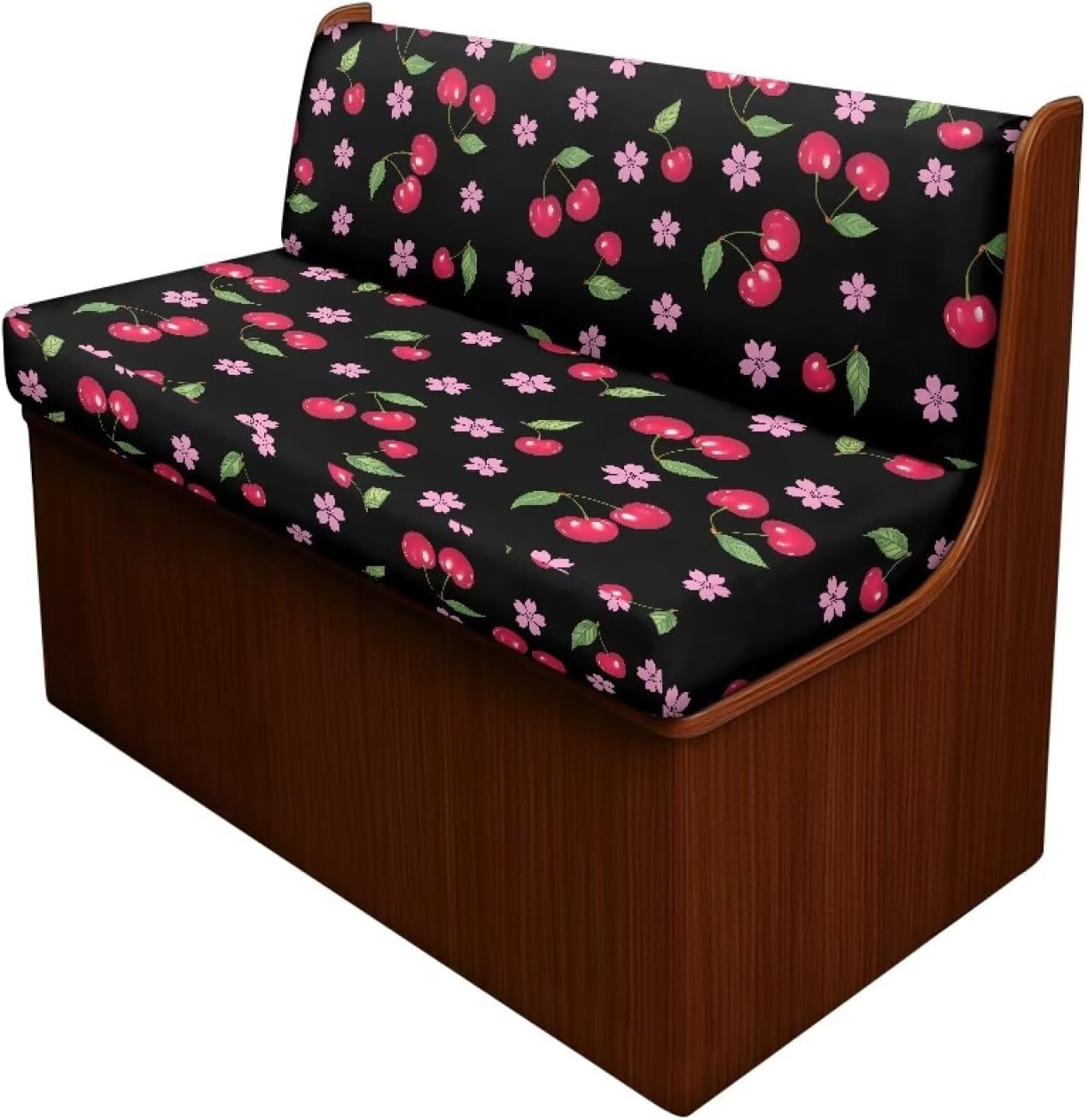 Cherry RV Dinette Cushion Covers,Loveseat Slipcovers Replacement Sofa Slipover for Travel Trailer Couch Includes Backrest Cover & Bench Cover,Black
