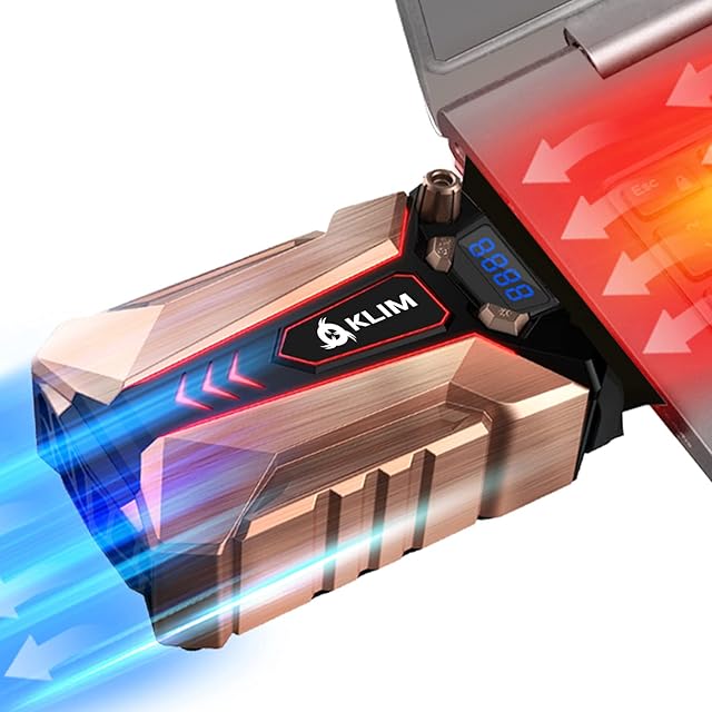 KLIM Cool + Laptop Cooler Laptop in Metal - The Most Powerful - Air Vacuum USB for Immediate Cooling - Cooling Pad to Solve Overheating [ New 2022 Version ]